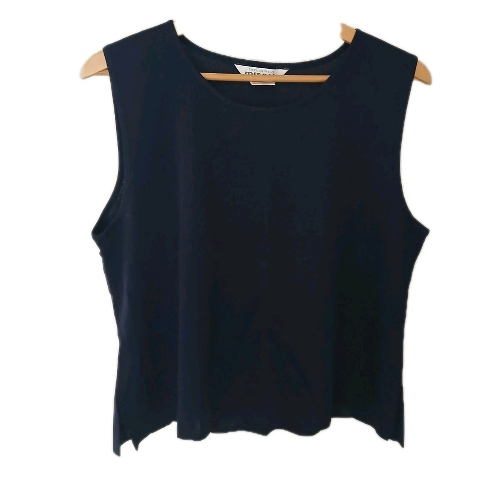 Exclusively Misook Sleeveless Tank Shell Size XL Petite Blue Work Old Money
